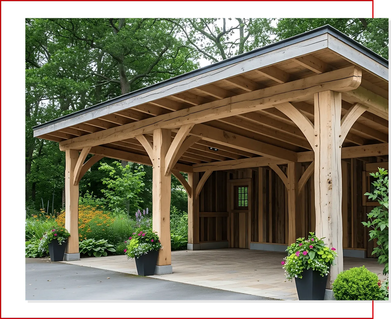 Massiver Carport aus Holz